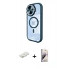 MARSİLYAN™- iPhone 11 Kılıf Kıvılcım Modern Koleksiyonu - Siyah Bilvis 3D Mat Cam Ekran Koruyucu + Renkli Kamera Lens Koruma Cam - TU