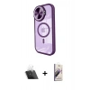 MARSİLYAN™- iPhone 11 Kılıf Kıvılcım Modern Koleksiyonu - Siyah Bilvis 3D Mat Cam Ekran Koruyucu + Kamera Lens Koruma Cam - SF