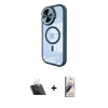 MARSİLYAN™- iPhone 11 Kılıf Kıvılcım Modern Koleksiyonu - Siyah Bilvis 3D Mat Cam Ekran Koruyucu + Kamera Lens Koruma Cam - SF