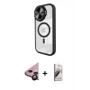 MARSİLYAN™- iPhone 11 Kılıf Kıvılcım Modern Koleksiyonu - Siyah Bilvis 3D Mat Cam Ekran Koruyucu + Siyah Raze Metal Kamera Lens