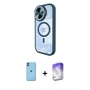 MARSİLYAN™- iPhone 11 Kılıf Kıvılcım Modern Koleksiyonu - Siyah Bilvis 5in1 3D Magic Cam Ekran Koruyucu + Neon Fosforlu Kamera Lens - TU