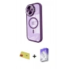 MARSİLYAN™- iPhone 11 Kılıf Kıvılcım Modern Koleksiyonu - Siyah Bilvis 5in1 3D Magic Cam Ekran Koruyucu + Rainbow Kamera Lens Koruma Cam - KI