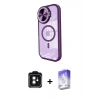 MARSİLYAN™- iPhone 11 Kılıf Kıvılcım Modern Koleksiyonu - Siyah Bilvis 5in1 3D Magic Cam Ekran Koruyucu + Siyah PVD Metal Kamera Lens