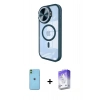 MARSİLYAN™- iPhone 11 Kılıf Kıvılcım Modern Koleksiyonu - Siyah Bilvis 5in1 3D Magic Cam Ekran Koruyucu + Neon Fosforlu Kamera Lens - YL