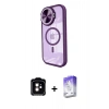 MARSİLYAN™- iPhone 11 Kılıf Kıvılcım Modern Koleksiyonu - Siyah Bilvis 5in1 3D Magic Cam Ekran Koruyucu + PVD Metal Kamera Lens - TU