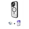 MARSİLYAN™- iPhone 11 Kılıf Kıvılcım Modern Koleksiyonu - Siyah Bilvis 5in1 3D Magic Cam Ekran Koruyucu + Pers Alüminyum Kamera Lens - GI