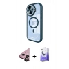 MARSİLYAN™- iPhone 11 Kılıf Kıvılcım Modern Koleksiyonu - Siyah Bilvis 5in1 5D Magic Hayalet Cam Ekran Koruyucu + Raze Metal Kamera Lens - SH