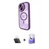MARSİLYAN™- iPhone 11 Kılıf Kıvılcım Modern Koleksiyonu - Siyah Bilvis 5in1 5D Magic Hayalet Cam Ekran Koruyucu + Kamera Lens Koruma Cam - SF