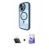 MARSİLYAN™- iPhone 11 Kılıf Kıvılcım Modern Koleksiyonu - Siyah Bilvis 5in1 5D Magic Hayalet Cam Ekran Koruyucu + Kamera Lens Koruma Cam - SF