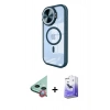 MARSİLYAN™- iPhone 11 Kılıf Kıvılcım Modern Koleksiyonu - Siyah Bilvis 5in1 5D Magic Hayalet Cam Ekran Koruyucu + Raze Metal Kamera Lens - KI