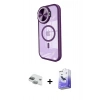 MARSİLYAN™- iPhone 11 Kılıf Kıvılcım Modern Koleksiyonu - Siyah Bilvis 5in1 5D Magic Hayalet Cam Ekran Koruyucu + Pers Alüminyum Kamera Lens - YL