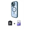 MARSİLYAN™- iPhone 11 Kılıf Kıvılcım Modern Koleksiyonu - Siyah Bilvis 5in1 5D Magic Hayalet Cam Ekran Koruyucu + PVD Metal Kamera Lens - SH