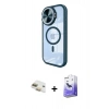 MARSİLYAN™- iPhone 11 Kılıf Kıvılcım Modern Koleksiyonu - Siyah Bilvis 5in1 5D Magic Hayalet Cam Ekran Koruyucu + Pers Alüminyum Kamera Lens - GD