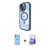 MARSİLYAN™- iPhone 11 Kılıf Kıvılcım Modern Koleksiyonu - Siyah Bilvis 5in1 5D Magic Hayalet Cam Ekran Koruyucu + Neon Fosforlu Kamera Lens - MI