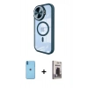 MARSİLYAN™- iPhone 11 Kılıf Kıvılcım Modern Koleksiyonu - Siyah Bilvis Hayalet Cam Ekran Koruyucu + Neon Fosforlu Kamera Lens - MI