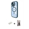 MARSİLYAN™- iPhone 11 Kılıf Kıvılcım Modern Koleksiyonu - Siyah Bilvis Hayalet Cam Ekran Koruyucu + Renkli Kamera Lens Koruma Cam - SI