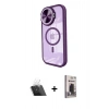 MARSİLYAN™- iPhone 11 Kılıf Kıvılcım Modern Koleksiyonu - Siyah Bilvis Hayalet Cam Ekran Koruyucu + Kamera Lens Koruma Cam - SF