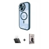 MARSİLYAN™- iPhone 11 Kılıf Kıvılcım Modern Koleksiyonu - Siyah Bilvis Hayalet Cam Ekran Koruyucu + Kamera Lens Koruma Cam - SF