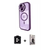 MARSİLYAN™- iPhone 11 Kılıf Kıvılcım Modern Koleksiyonu - Siyah Bilvis Hayalet Cam Ekran Koruyucu + PVD Metal Kamera Lens - TU