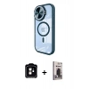 MARSİLYAN™- iPhone 11 Kılıf Kıvılcım Modern Koleksiyonu - Siyah Bilvis Hayalet Cam Ekran Koruyucu + PVD Metal Kamera Lens - TU