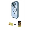 MARSİLYAN™- iPhone 11 Kılıf Kıvılcım Modern Koleksiyonu - Siyah Buffer Cam Ekran Koruyucu + Rainbow Kamera Lens Koruma Cam - KI