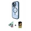 MARSİLYAN™- iPhone 11 Kılıf Kıvılcım Modern Koleksiyonu - Siyah Buffer Cam Ekran Koruyucu + Kırmızı Raze Metal Kamera Lens