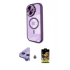 MARSİLYAN™- iPhone 11 Kılıf Kıvılcım Modern Koleksiyonu - Siyah Buffer Cam Ekran Koruyucu + Raze Metal Kamera Lens - MR