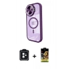 MARSİLYAN™- iPhone 11 Kılıf Kıvılcım Modern Koleksiyonu - Siyah Buffer Cam Ekran Koruyucu + PVD Metal Kamera Lens - SH