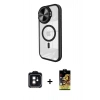 MARSİLYAN™- iPhone 11 Kılıf Kıvılcım Modern Koleksiyonu - Siyah Buffer Cam Ekran Koruyucu + PVD Metal Kamera Lens - SH