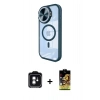 MARSİLYAN™- iPhone 11 Kılıf Kıvılcım Modern Koleksiyonu - Siyah Buffer Cam Ekran Koruyucu + PVD Metal Kamera Lens - YL