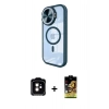 MARSİLYAN™- iPhone 11 Kılıf Kıvılcım Modern Koleksiyonu - Siyah Buffer Cam Ekran Koruyucu + PVD Metal Kamera Lens - TU