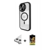 MARSİLYAN™- iPhone 11 Kılıf Kıvılcım Modern Koleksiyonu - Siyah Buffer Cam Ekran Koruyucu + Raze Metal Kamera Lens - GS