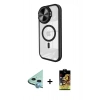MARSİLYAN™- iPhone 11 Kılıf Kıvılcım Modern Koleksiyonu - Siyah Buffer Cam Ekran Koruyucu + Raze Metal Kamera Lens - MI
