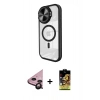 MARSİLYAN™- iPhone 11 Kılıf Kıvılcım Modern Koleksiyonu - Siyah Buffer Cam Ekran Koruyucu + Raze Metal Kamera Lens - SH