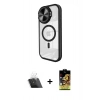 MARSİLYAN™- iPhone 11 Kılıf Kıvılcım Modern Koleksiyonu - Siyah Buffer Cam Ekran Koruyucu + Şeffaf Kamera Lens Koruma Cam