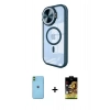 MARSİLYAN™- iPhone 11 Kılıf Kıvılcım Modern Koleksiyonu - Siyah Buffer Cam Ekran Koruyucu + Yeşil Neon Fosforlu Kamera Lens