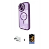 MARSİLYAN™- iPhone 11 Kılıf Kıvılcım Modern Koleksiyonu - Siyah Buffer Hayalet Cam Ekran Koruyucu + Pers Alüminyum Kamera Lens - YL