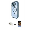 MARSİLYAN™- iPhone 11 Kılıf Kıvılcım Modern Koleksiyonu - Siyah Buffer Hayalet Cam Ekran Koruyucu + Pers Alüminyum Kamera Lens - GD