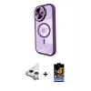 MARSİLYAN™- iPhone 11 Kılıf Kıvılcım Modern Koleksiyonu - Siyah Buffer Hayalet Cam Ekran Koruyucu + Raze Metal Kamera Lens - GS