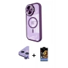 MARSİLYAN™- iPhone 11 Kılıf Kıvılcım Modern Koleksiyonu - Siyah Buffer Hayalet Cam Ekran Koruyucu + Raze Metal Kamera Lens - MR