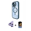MARSİLYAN™- iPhone 11 Kılıf Kıvılcım Modern Koleksiyonu - Siyah Buffer Hayalet Cam Ekran Koruyucu + Raze Metal Kamera Lens - MR
