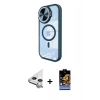 MARSİLYAN™- iPhone 11 Kılıf Kıvılcım Modern Koleksiyonu - Siyah Buffer Hayalet Cam Ekran Koruyucu + Raze Metal Kamera Lens - GS