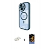 MARSİLYAN™- iPhone 11 Kılıf Kıvılcım Modern Koleksiyonu - Siyah Buffer Hayalet Cam Ekran Koruyucu + Renkli Kamera Lens Koruma Cam - SI