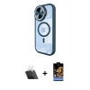 MARSİLYAN™- iPhone 11 Kılıf Kıvılcım Modern Koleksiyonu - Siyah Buffer Hayalet Cam Ekran Koruyucu + Kamera Lens Koruma Cam - SF