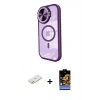 MARSİLYAN™- iPhone 11 Kılıf Kıvılcım Modern Koleksiyonu - Siyah Buffer Hayalet Cam Ekran Koruyucu + Renkli Kamera Lens Koruma Cam - TU