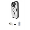 MARSİLYAN™- iPhone 11 Kılıf Kıvılcım Modern Koleksiyonu - Siyah Joko Magic 5D Cam + Pers Alüminyum Kamera Lens - GD