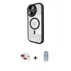 MARSİLYAN™- iPhone 11 Kılıf Kıvılcım Modern Koleksiyonu - Siyah Joko Magic 5D Cam + Pers Alüminyum Kamera Lens - KI