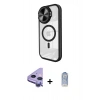 MARSİLYAN™- iPhone 11 Kılıf Kıvılcım Modern Koleksiyonu - Siyah Joko Magic 5D Cam + Raze Metal Kamera Lens - MR