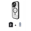 MARSİLYAN™- iPhone 11 Kılıf Kıvılcım Modern Koleksiyonu - Siyah Joko Magic 5D Cam + PVD Metal Kamera Lens - SH