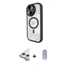 MARSİLYAN™- iPhone 11 Kılıf Kıvılcım Modern Koleksiyonu - Siyah Joko Magic 5D Cam + Raze Metal Kamera Lens - GS